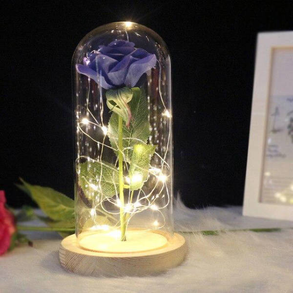 Rose Éternelle Lumineuse Bleu | Royaume Éternel