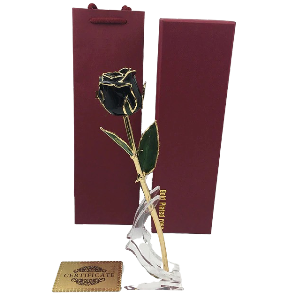 Rose Éternelle Or 24 Carats Noir | Royaume Éternel