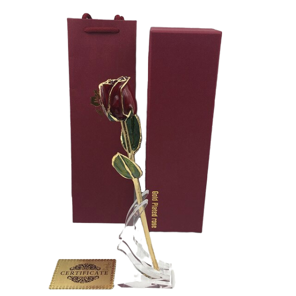 Rose Éternelle Or  24 Carats Bordeaux | Royaume Éternel