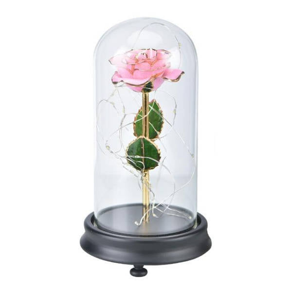 Rose Éternelle or sous cloche Rose | Royaume Éternel