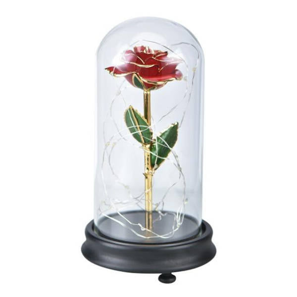 Rose Éternelle or sous cloche Rouge | Royaume Éternel