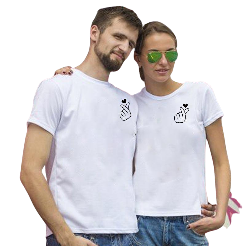 T-shirt Couple finger heart