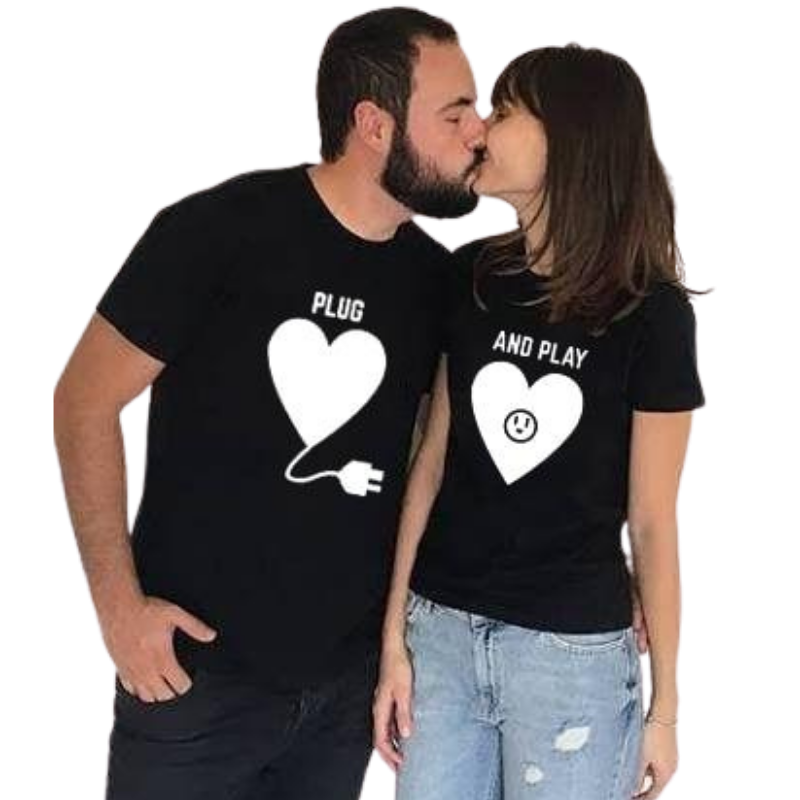 T-shirt Couple Plud And Play
