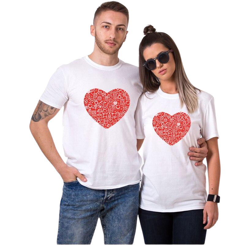 T-shirt couple Cœur Amoureux