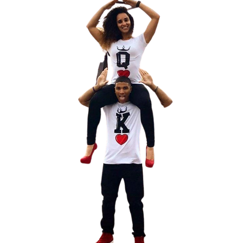 T-shirt Couple King and Queen Initiale
