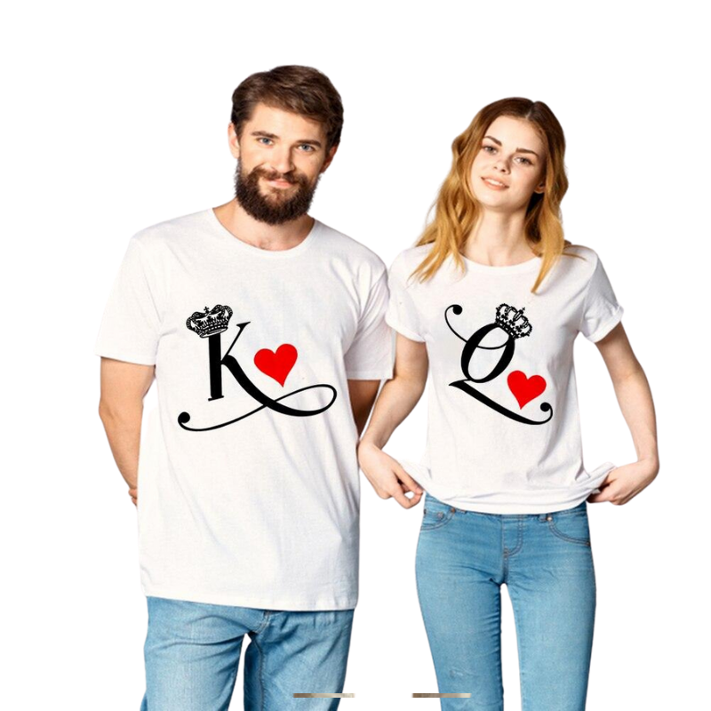 T-shirt Couple King and Queen signature