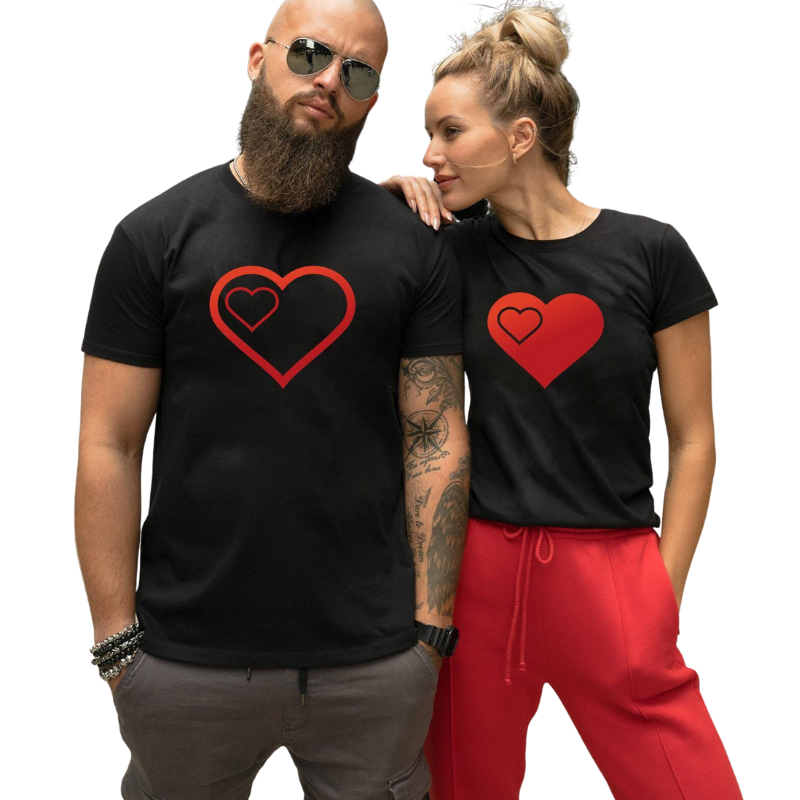 T-shirt Couple Cœur