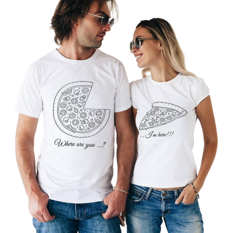 T-shirt Couple Pizza