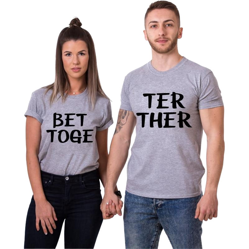 T-shirt Couple Better Together Blanc