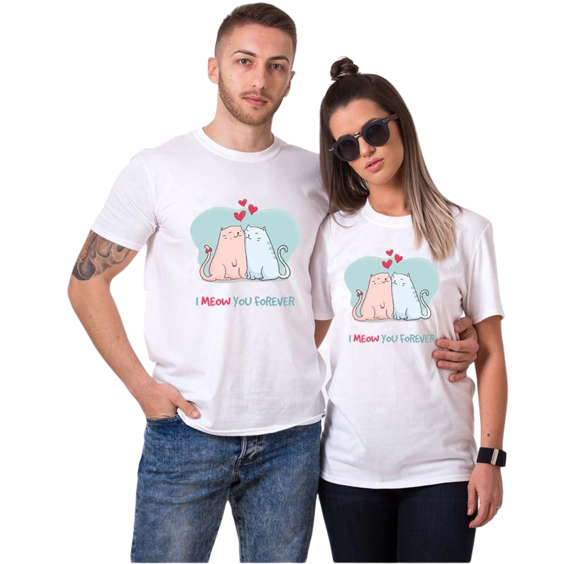 T-shirt Couple Meow Forever